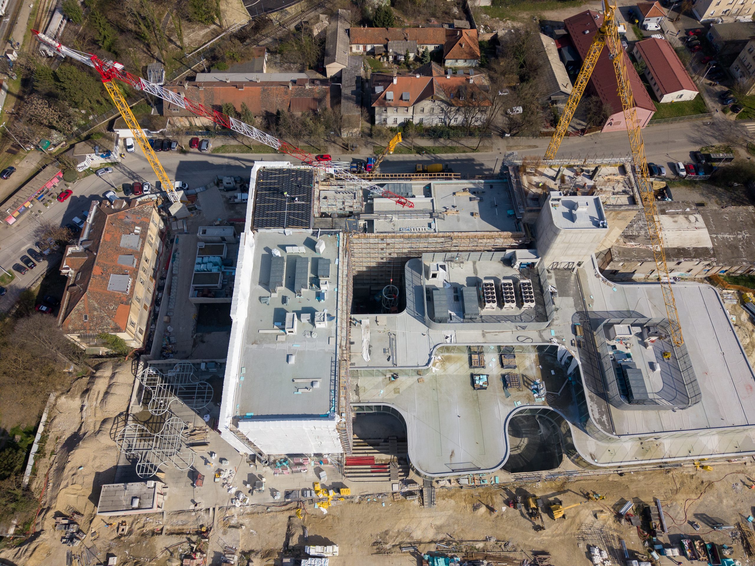 Zračni pogled na gradilište Paromlina u Zagrebu u ožujku 2026.